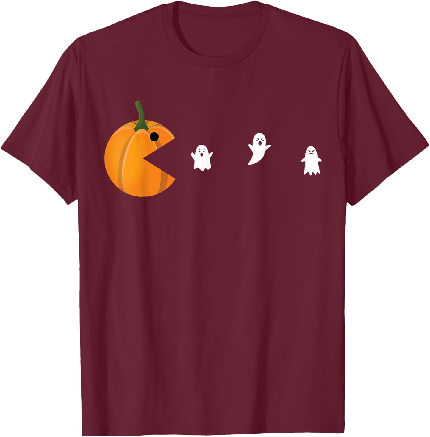 Halloween Pumpkin Face Patch Costume Men Women Fun Kids Boys T-Shirt - T-Shirt | Maroon