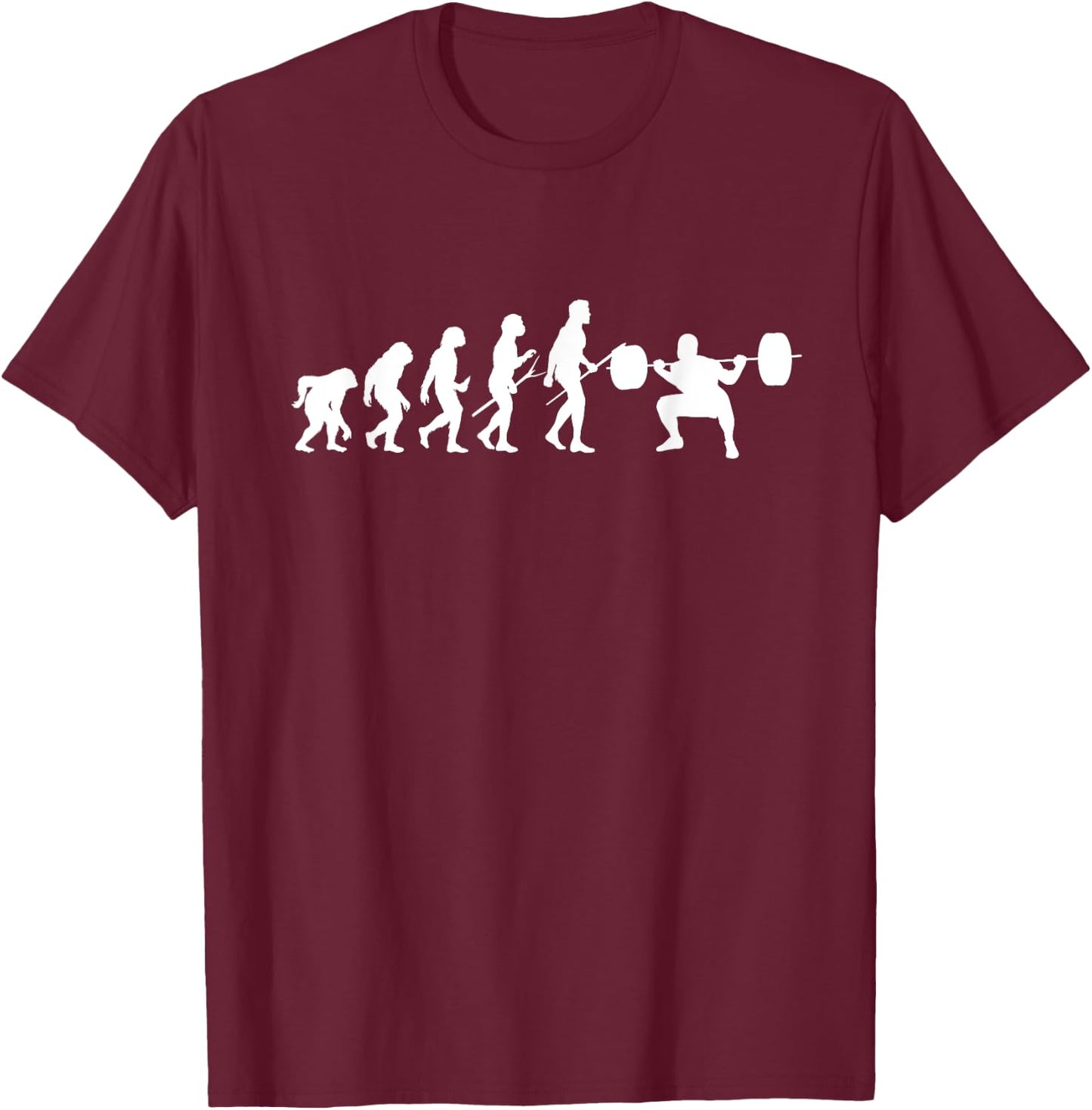 Evolution Of Weight Lifting Funny Sports Design Fitness Gym T-Shirt - T-Shirt | Maroon