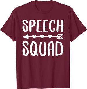 Speech Squad Shirt Teacher Therapist Pathology Therapy Women Girls Kids T-Shirt - T-Shirt | Maroon