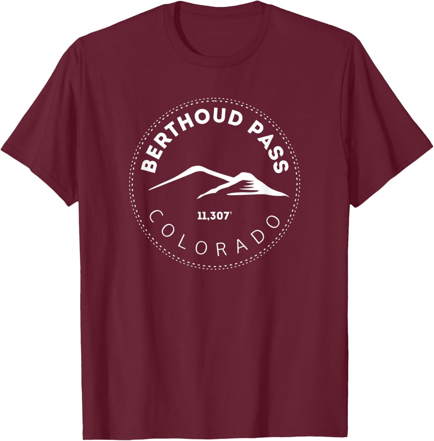 Berthoud Pass Colorado - Elevated Mountain Pass T-Shirt - T-Shirt | Maroon