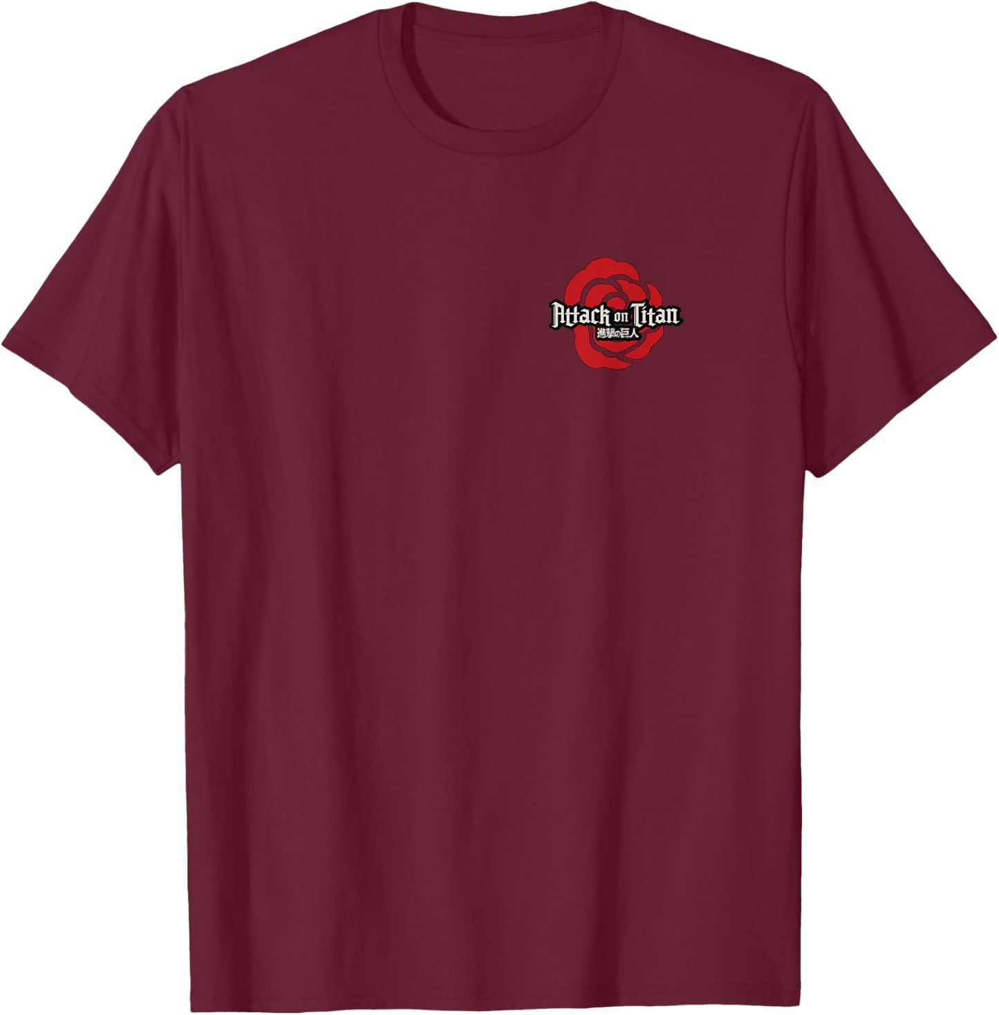 Attack on Titan Season 3 Garrison Emblem Front and Back T-Shirt - T-Shirt | Maroon