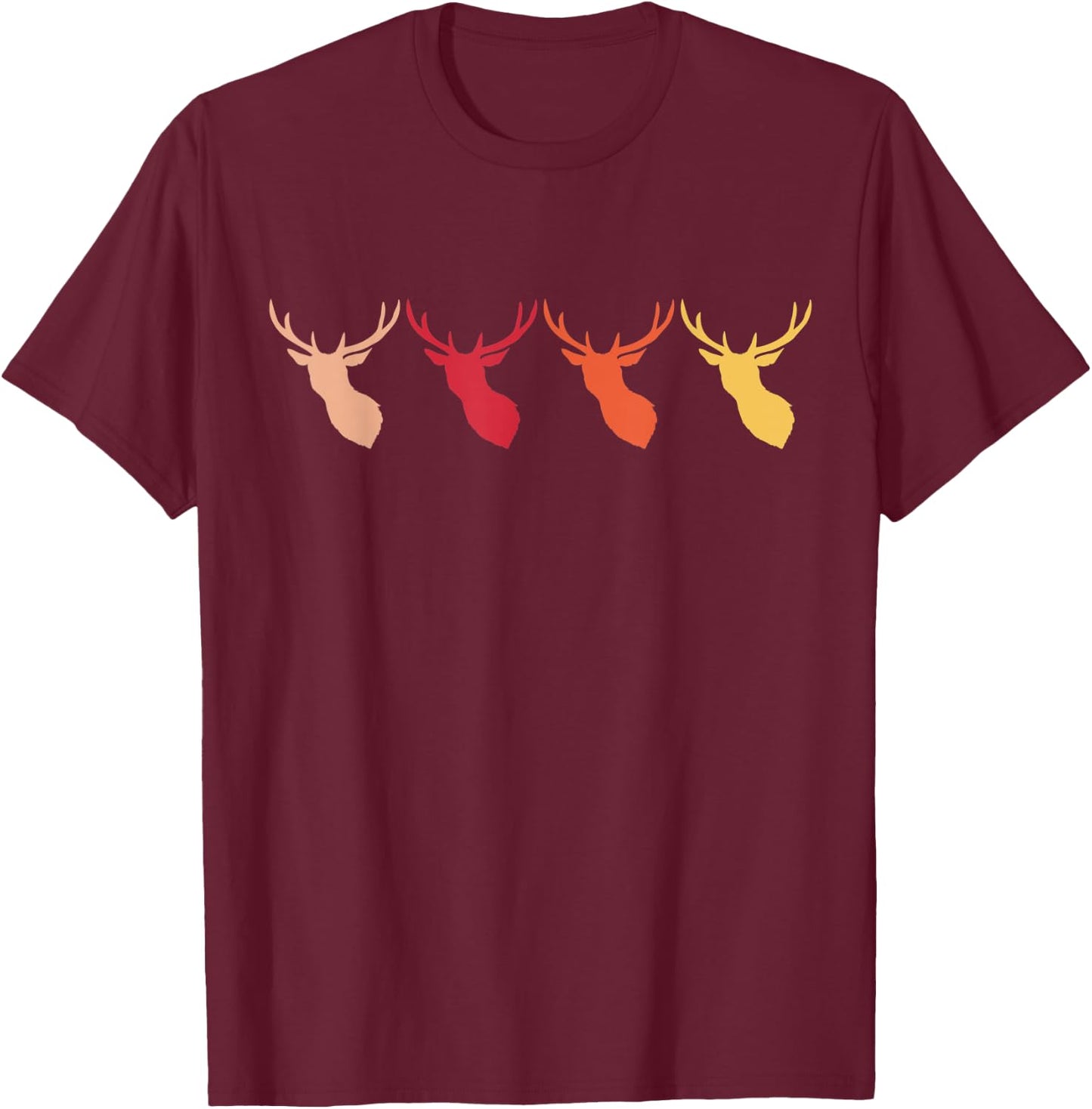 Vintage Deer Retro Deer Silhouette Cute Deer 80s 90s Style T-Shirt - T-Shirt | Maroon