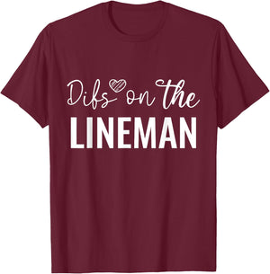 Funny sarcastic Dibs on the Lineman Electrician T-Shirt - T-Shirt | Maroon