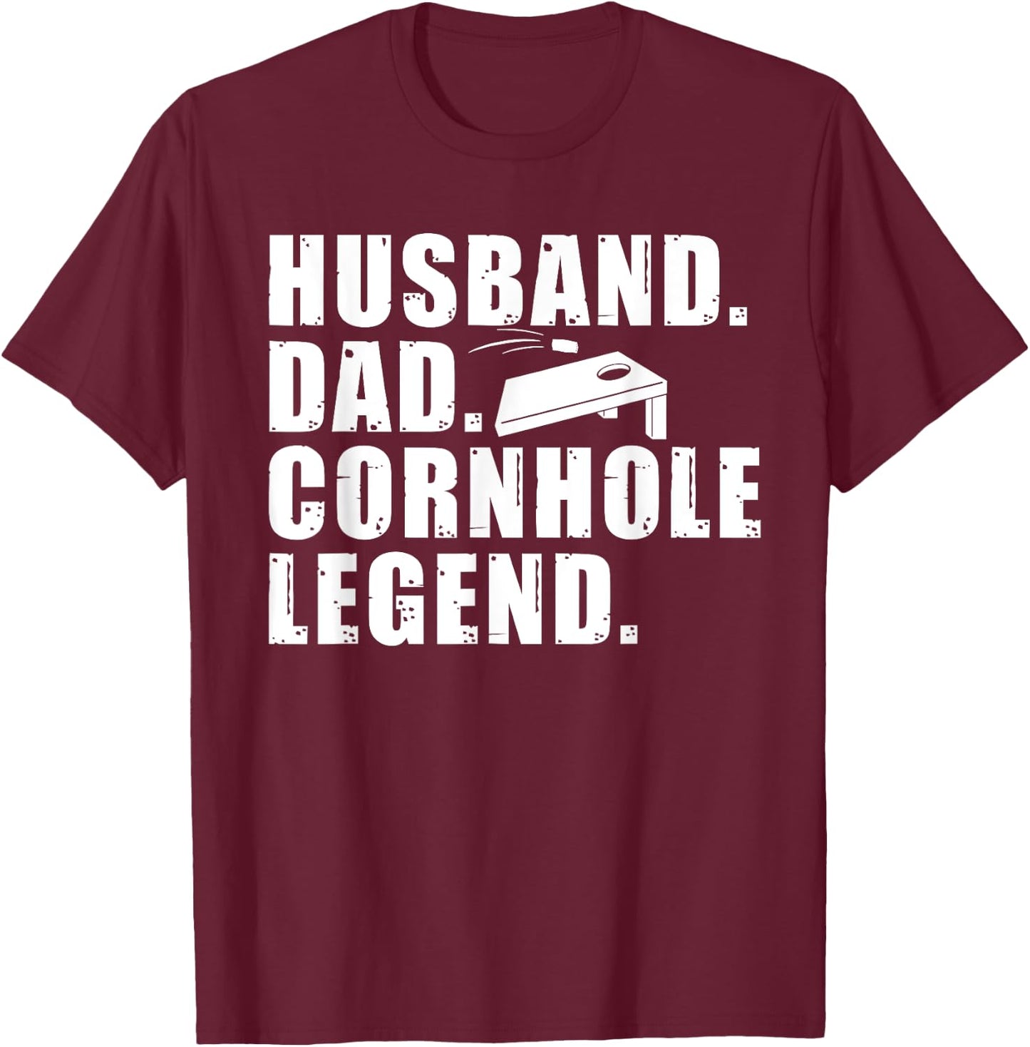 Cool Cornhole Art Husband Dad Corn Hole Legend Sport T-Shirt - T-Shirt | Maroon