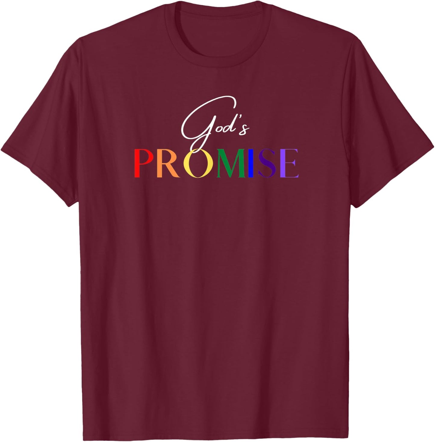 God's Promise- The Rainbow T-Shirt - T-Shirt | Maroon