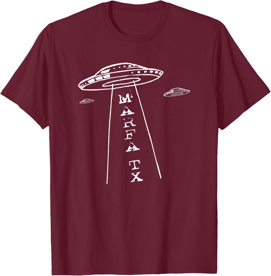 Marfa Texas UFO Lights Tractor Beam Abduction Souvenir T-Shirt - T-Shirt | Maroon
