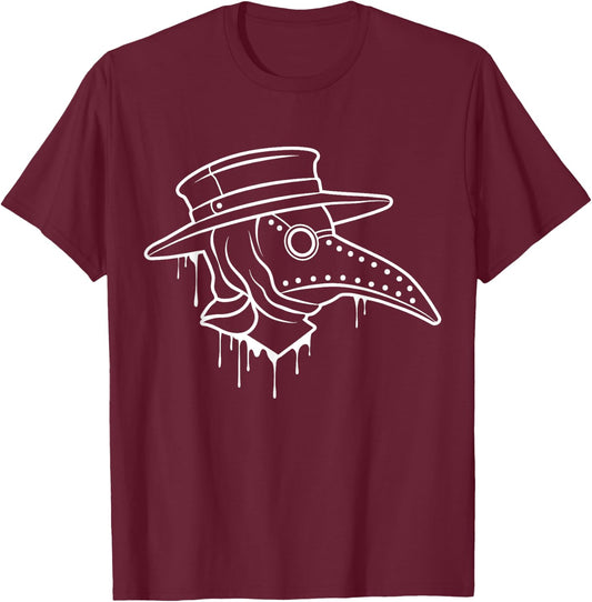 Steampunk Horror Vintage Tarot Pestilence Plague Doctor T-Shirt - T-Shirt | Maroon
