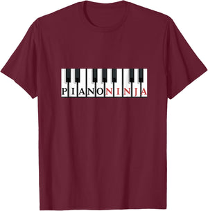 Piano Player Shirt - Piano Ninja T-Shirt - T-Shirt | Maroon