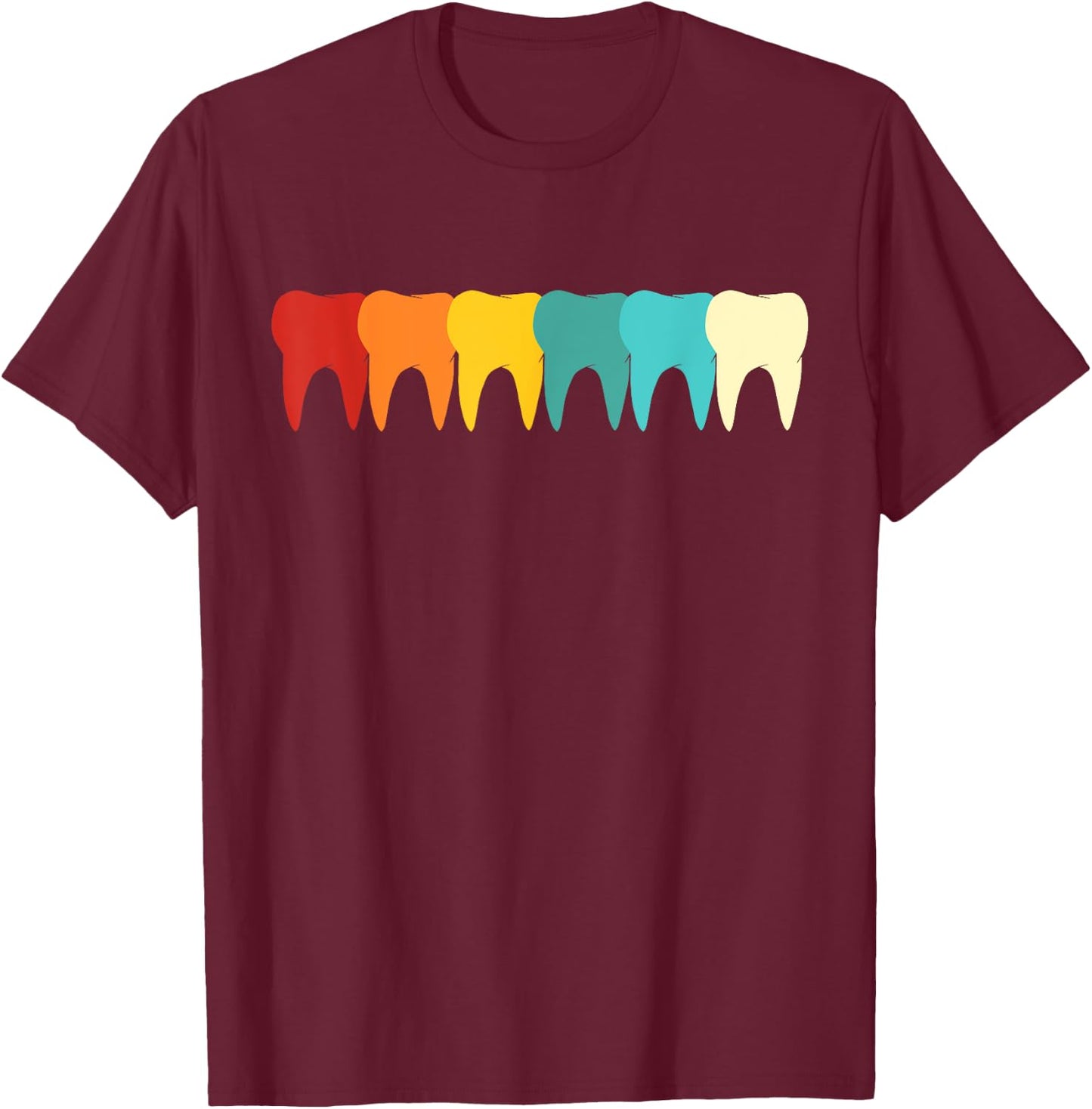 Retro Teeth T-Shirt - T-Shirt | Maroon