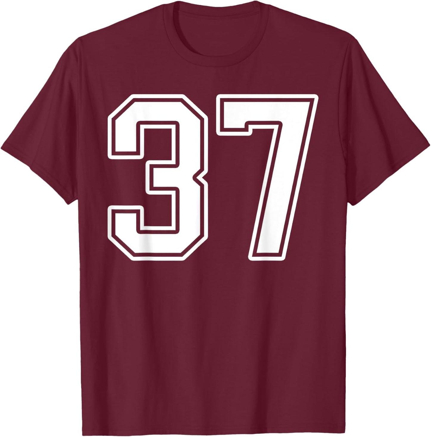 Number 37 Fan Player Jersey Style #37 Men Women Kids T-Shirt - T-Shirt | Maroon