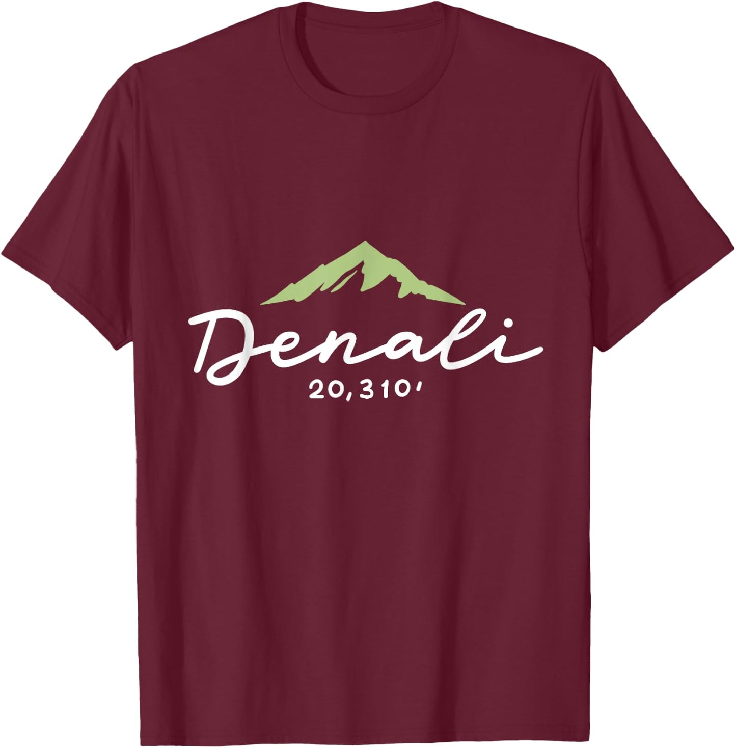 Denali Mountain Peak Elevation National Park Men Women Kids T-Shirt - T-Shirt | Maroon
