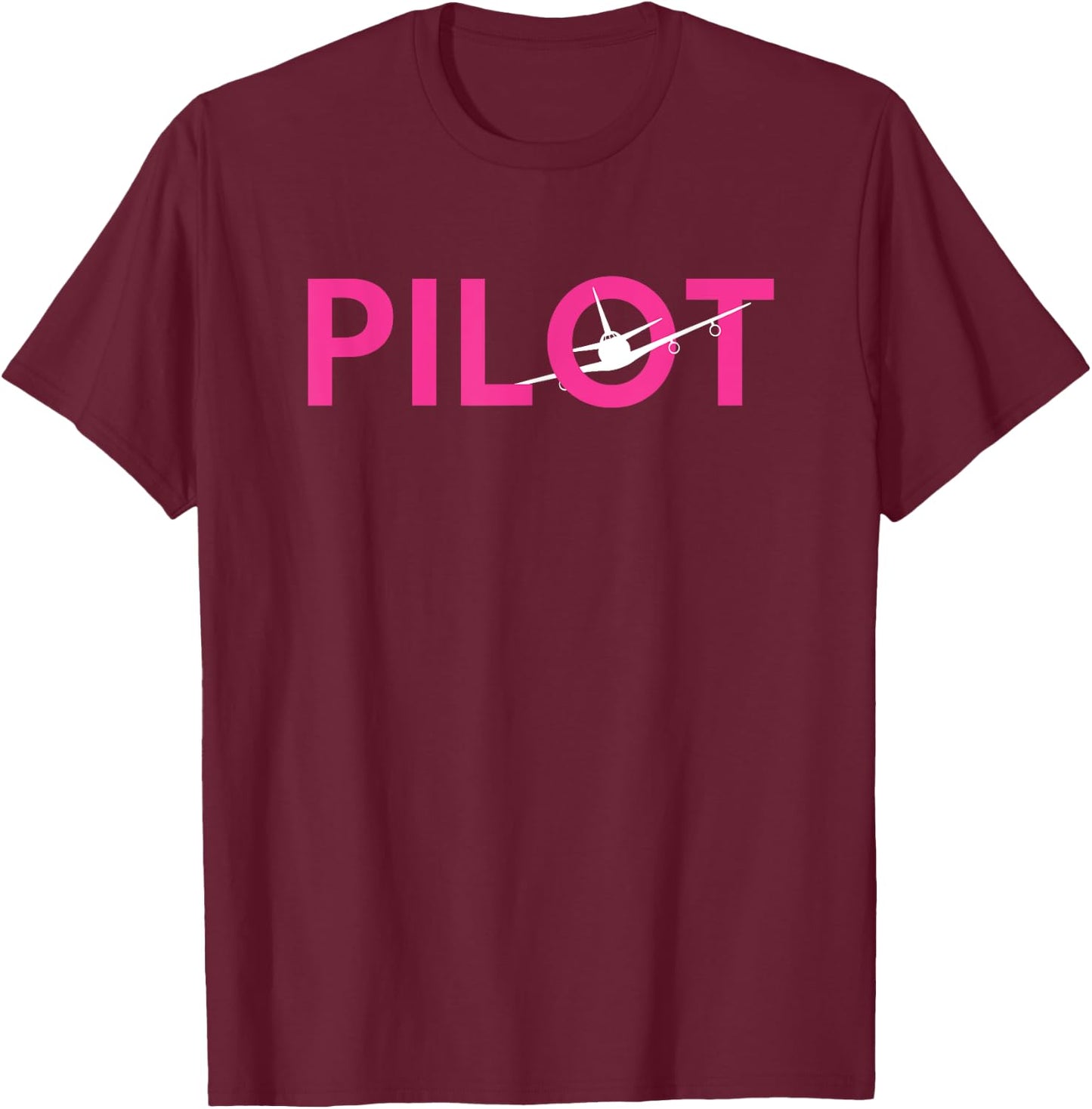 Female Pilot Aviation T-Shirt - T-Shirt | Maroon