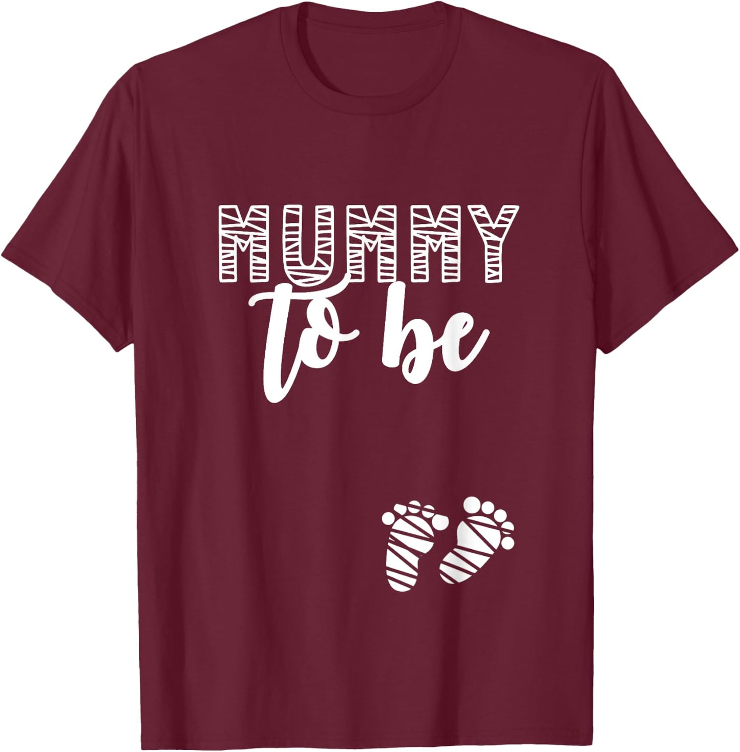Halloween Pregnancy Announcement Mummy To Be Fall Autumn T-Shirt - T-Shirt | Maroon