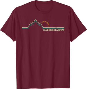 Blue Ridge Parkway Vintage Retro Scenic Vacation Shirt T-Shirt - T-Shirt | Maroon