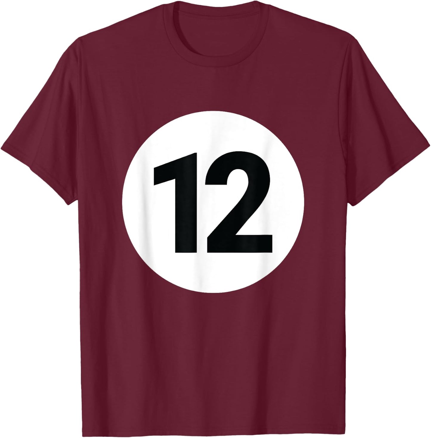 8 Pool Ball 12 Billiards Costume Halloween Group Matching T-Shirt - T-Shirt | Maroon