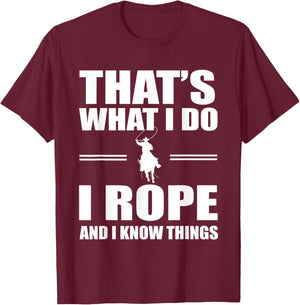 Funny Roping Rodeo Cowboy Design Western Team Rope T-Shirt - T-Shirt | Maroon
