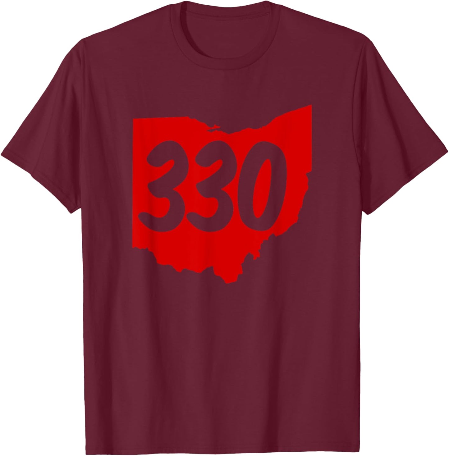 Akron Warren Canton Youngstown Ohio 330 Area Code T-Shirt - T-Shirt | Maroon