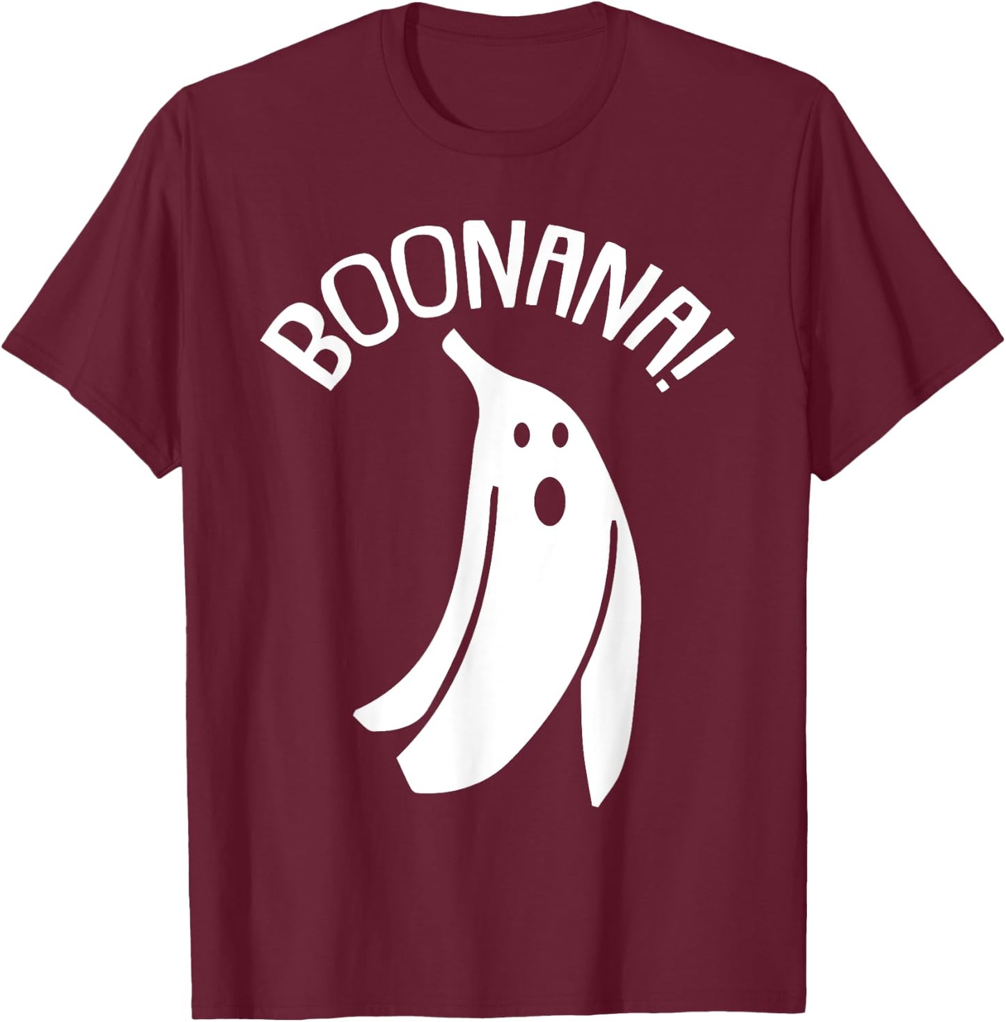Boo-nana Lazy Halloween Costume Funny Ghost Banana Pun T-Shirt - T-Shirt | Maroon