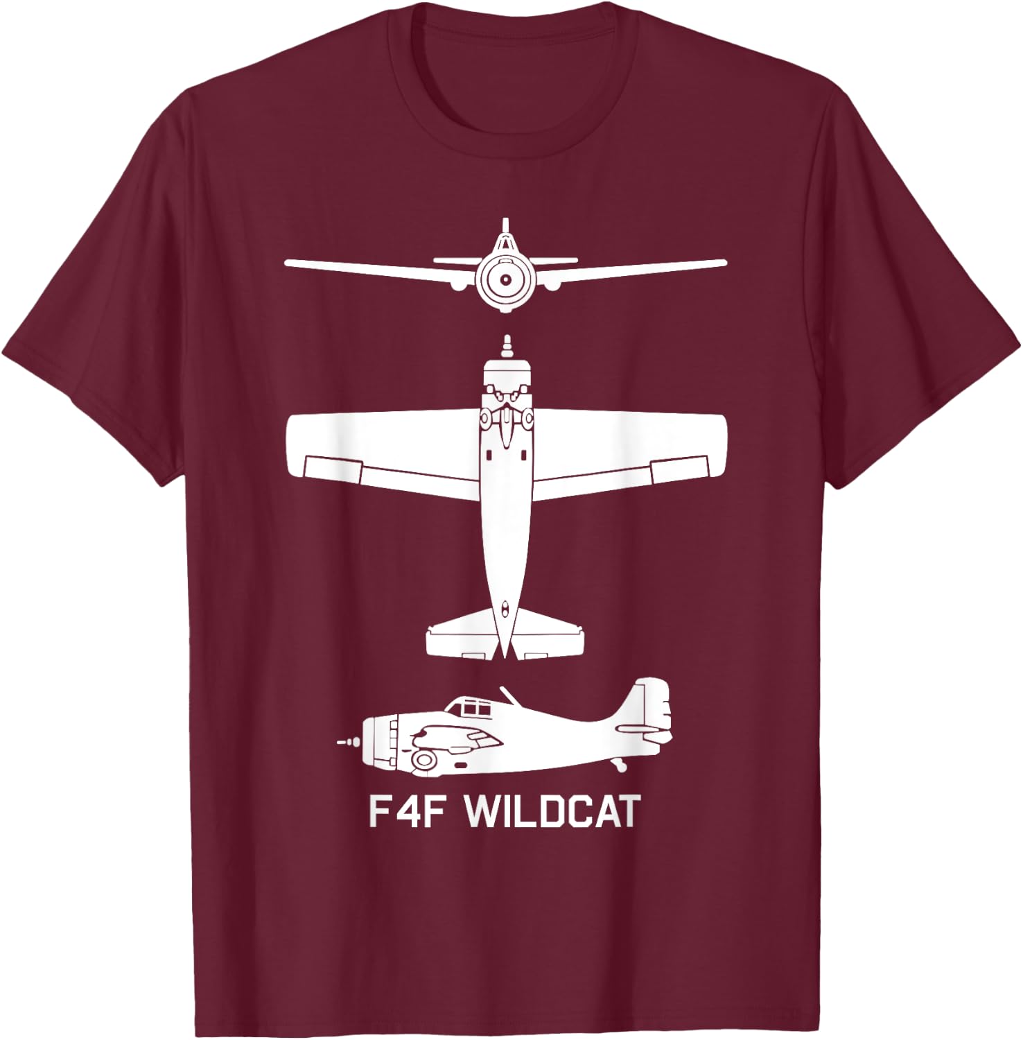 F4F Wildcat American WW2 Fighter Plane Men Women Girls Kids T-Shirt - T-Shirt | Maroon