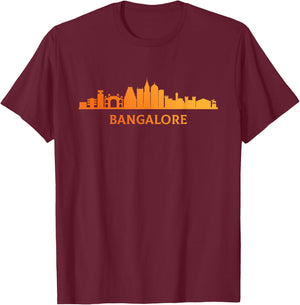 bangalore skyline, India bangalore T-Shirt - T-Shirt | Maroon