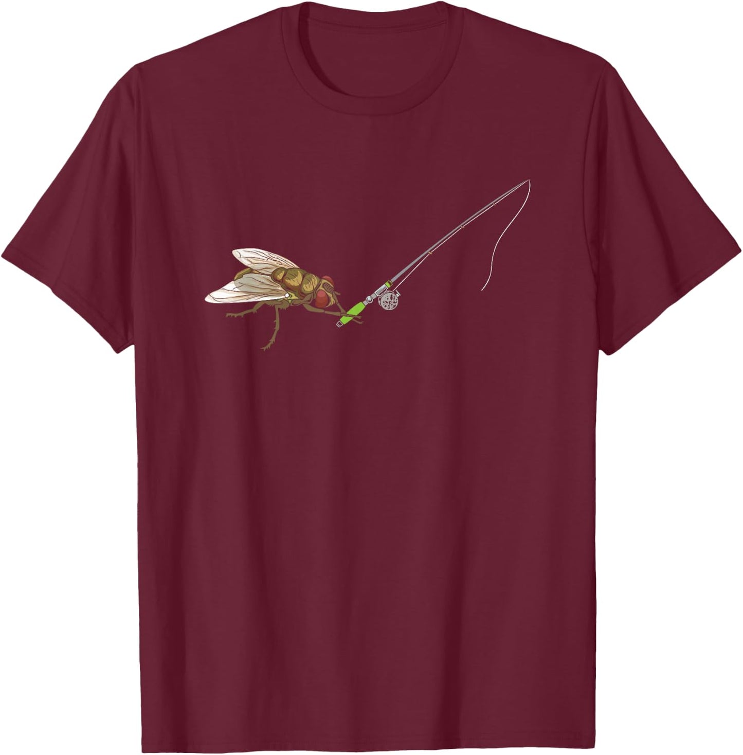 Fly Fishing Sportfishing Angling Angler Funny Joke Pun T-Shirt - T-Shirt | Maroon