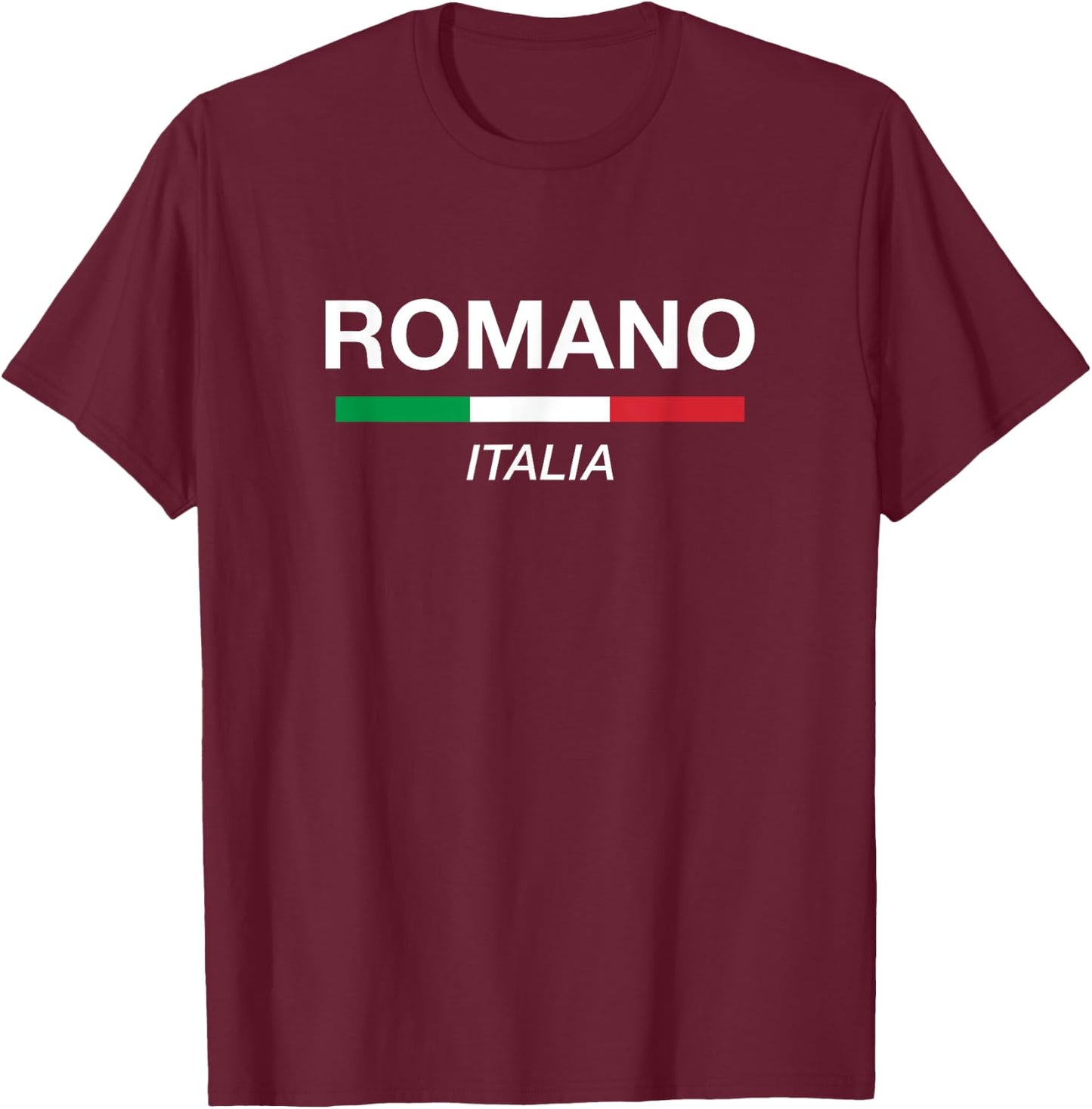 Romano Italian Family Name Italy Flag T-Shirt - T-Shirt | Maroon