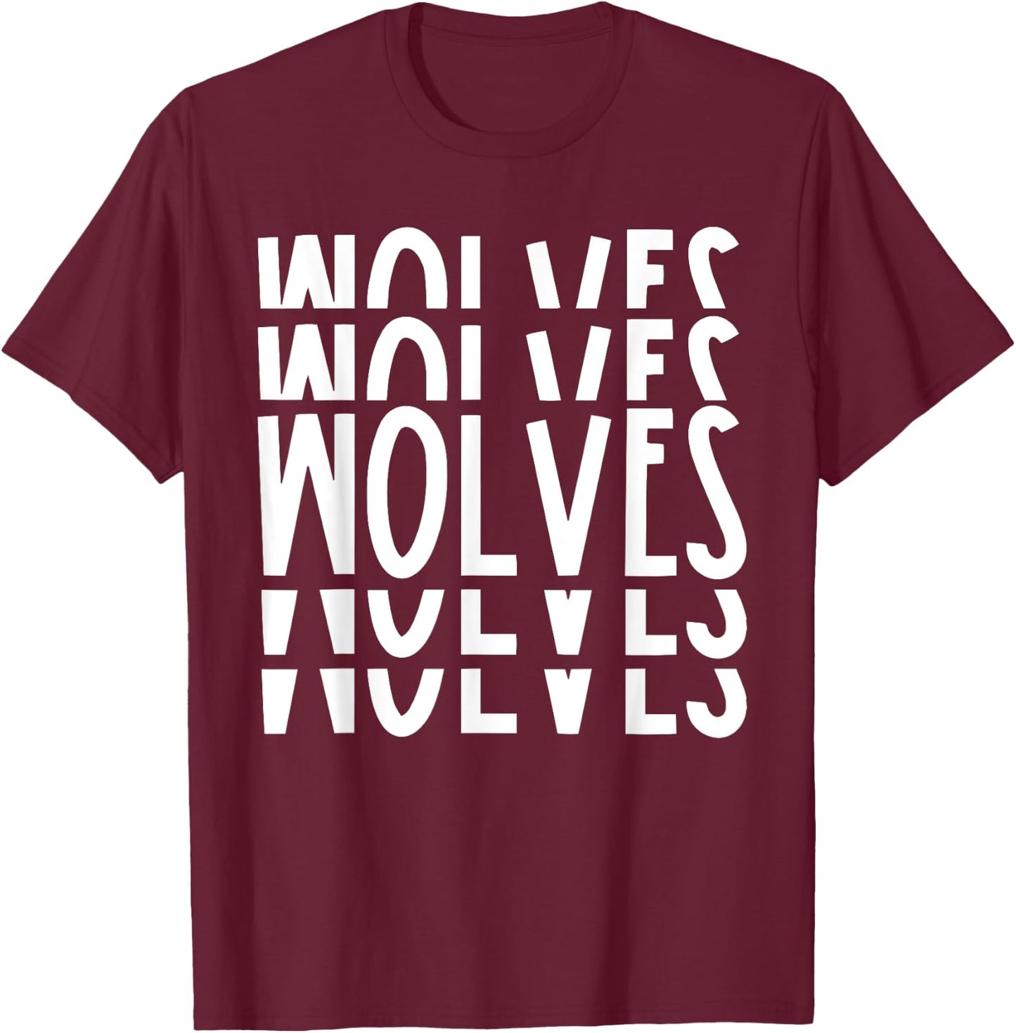Wolves School Sports Team Mascot Town Go College Athlete T-Shirt - T-Shirt | Maroon