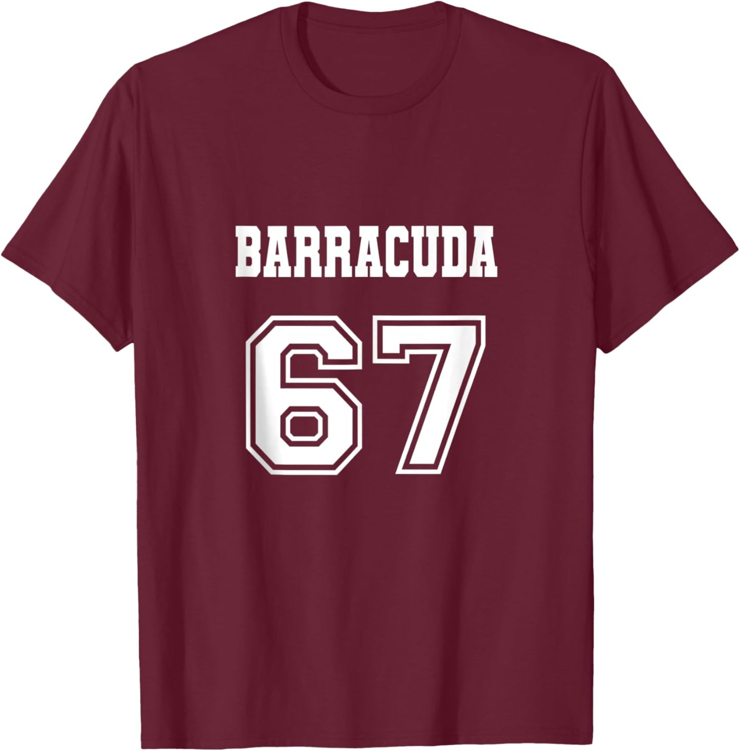 Jersey Style Barracuda 67 1967 Old School Muscle Car Fishing T-Shirt - T-Shirt | Maroon