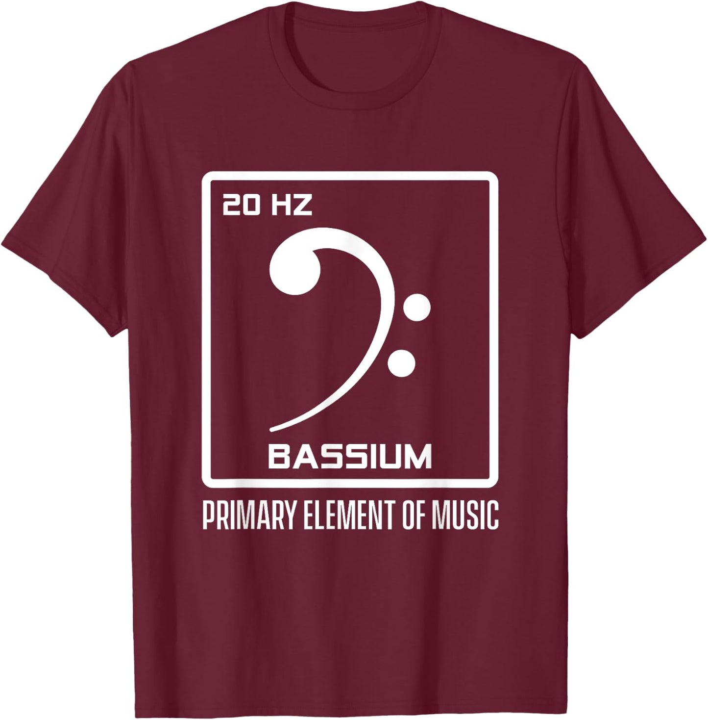 Bass Clef Bassist Guitarist Bass Guitar Player Musician Rock T-Shirt - T-Shirt | Maroon