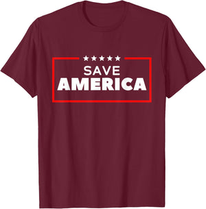 Save America USA American Patriot T-Shirt - T-Shirt | Maroon
