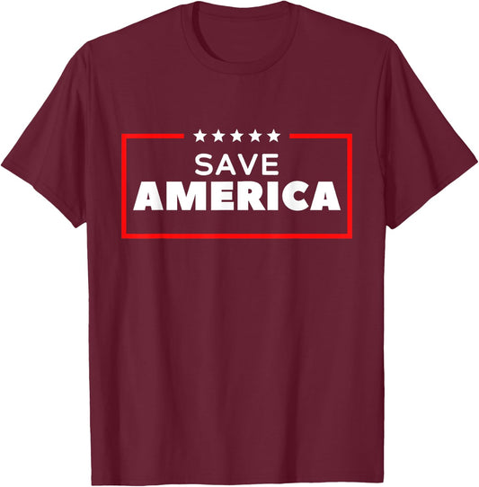 Save America USA American Patriot T-Shirt - T-Shirt | Maroon