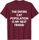 The Entire Cat Population is my Best Friend Women T-Shirt - T-Shirt | Maroon