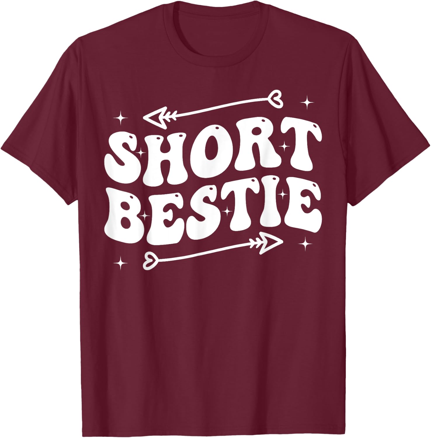 Best Friend Matching Tall Short Bestie Besties Matching T-Shirt - T-Shirt | Maroon