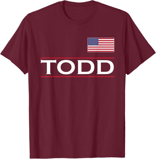 TODD Personalized Name Funny Birthday Gift T-Shirt - T-Shirt | Maroon
