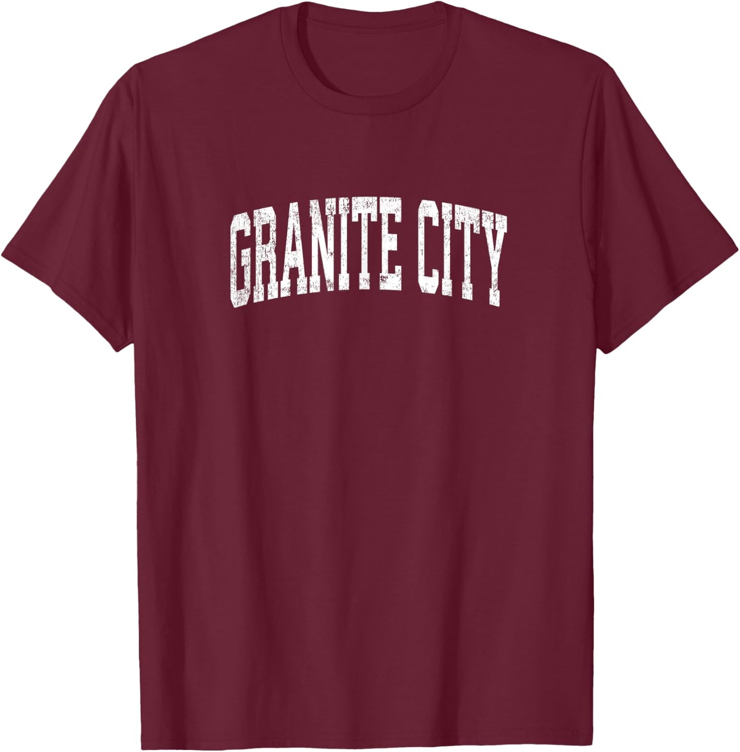 Granite City Illinois IL Vintage Athletic Sports Design T-Shirt - T-Shirt | Maroon