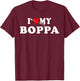 I Love My Boppa with red heart gift women kids T-Shirt - T-Shirt | Maroon