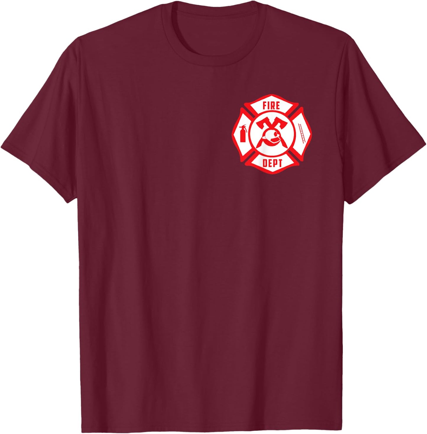 Firefighters Shirt Emblem Courage Rescue Maltese Cross Gift T-Shirt - T-Shirt | Maroon