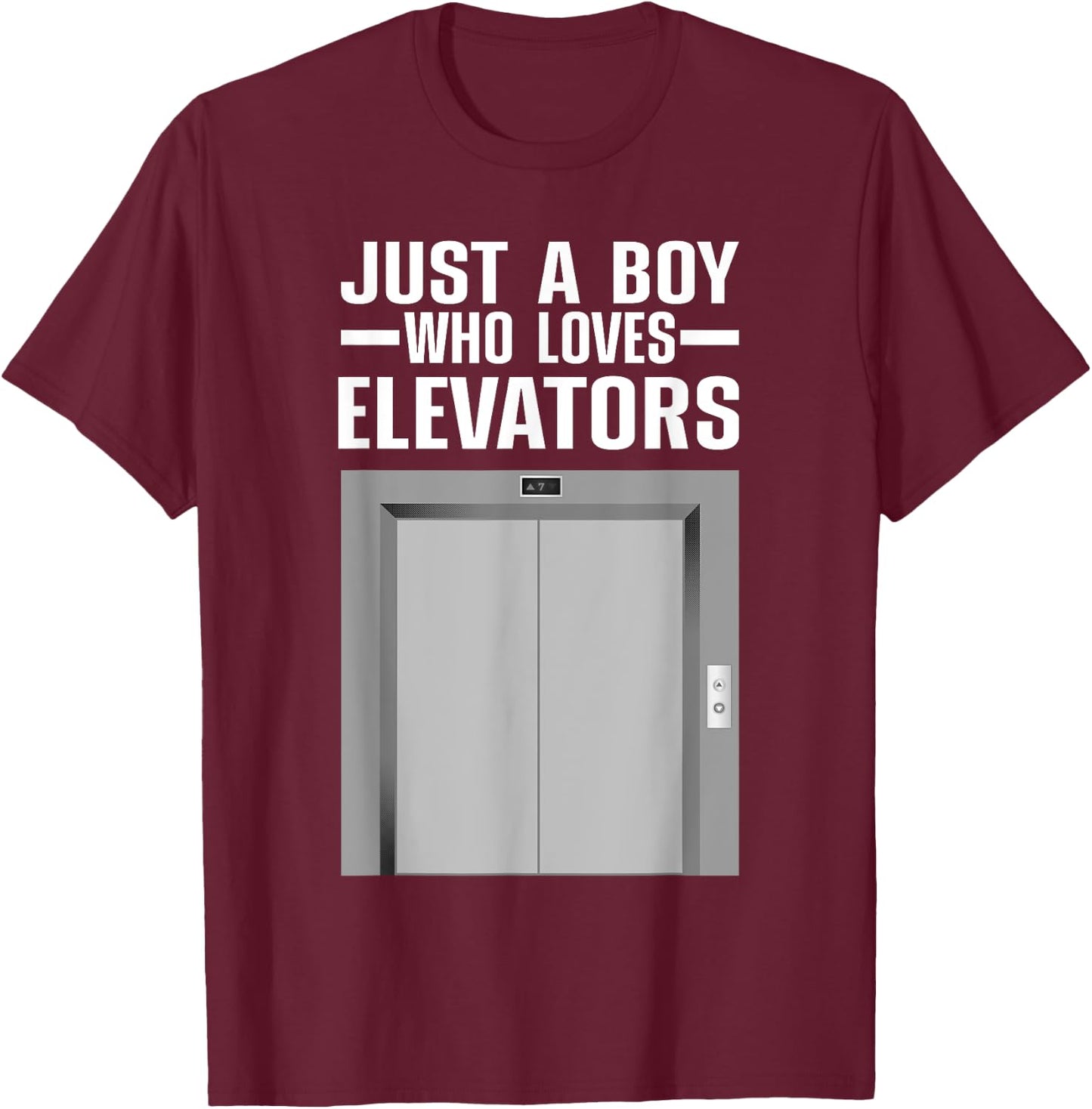 Cool Elevator Art Men Boys Kids Elevator Mechanic Inspector T-Shirt - T-Shirt | Maroon