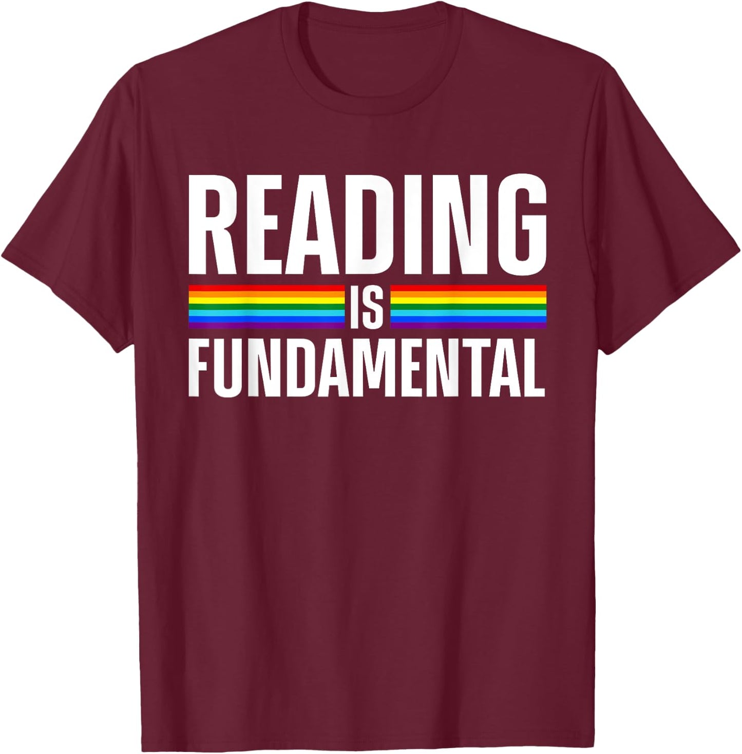 Cool Reading Art Women Library Bookworm Rainbow Book T-Shirt - T-Shirt | Maroon