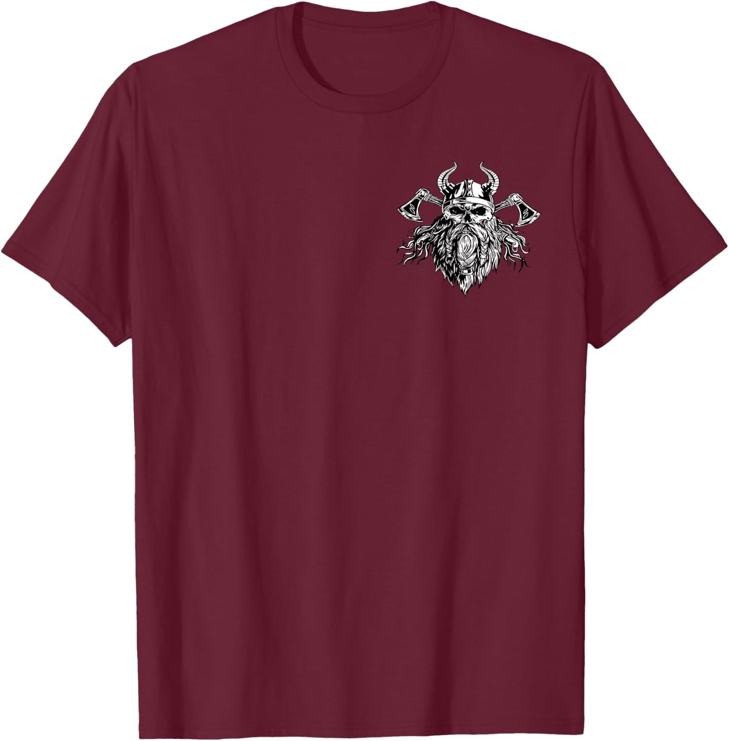 Viking Warrior Valhalla Norse Pagan Nordic Mythology T-Shirt - T-Shirt | Maroon