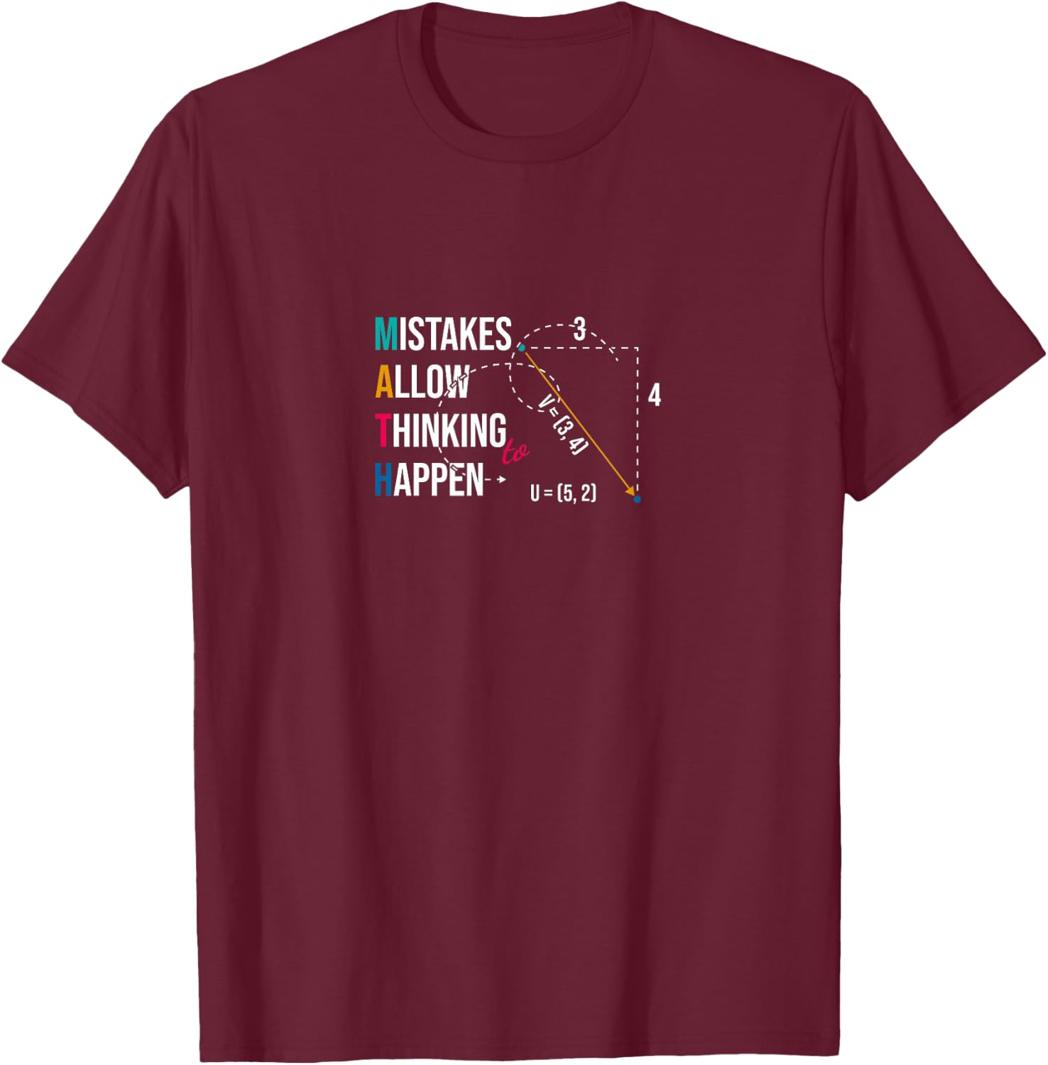 Mistakes allow Thinking funny Science Teacher puns Men Women Kids T-Shirt - T-Shirt | Maroon