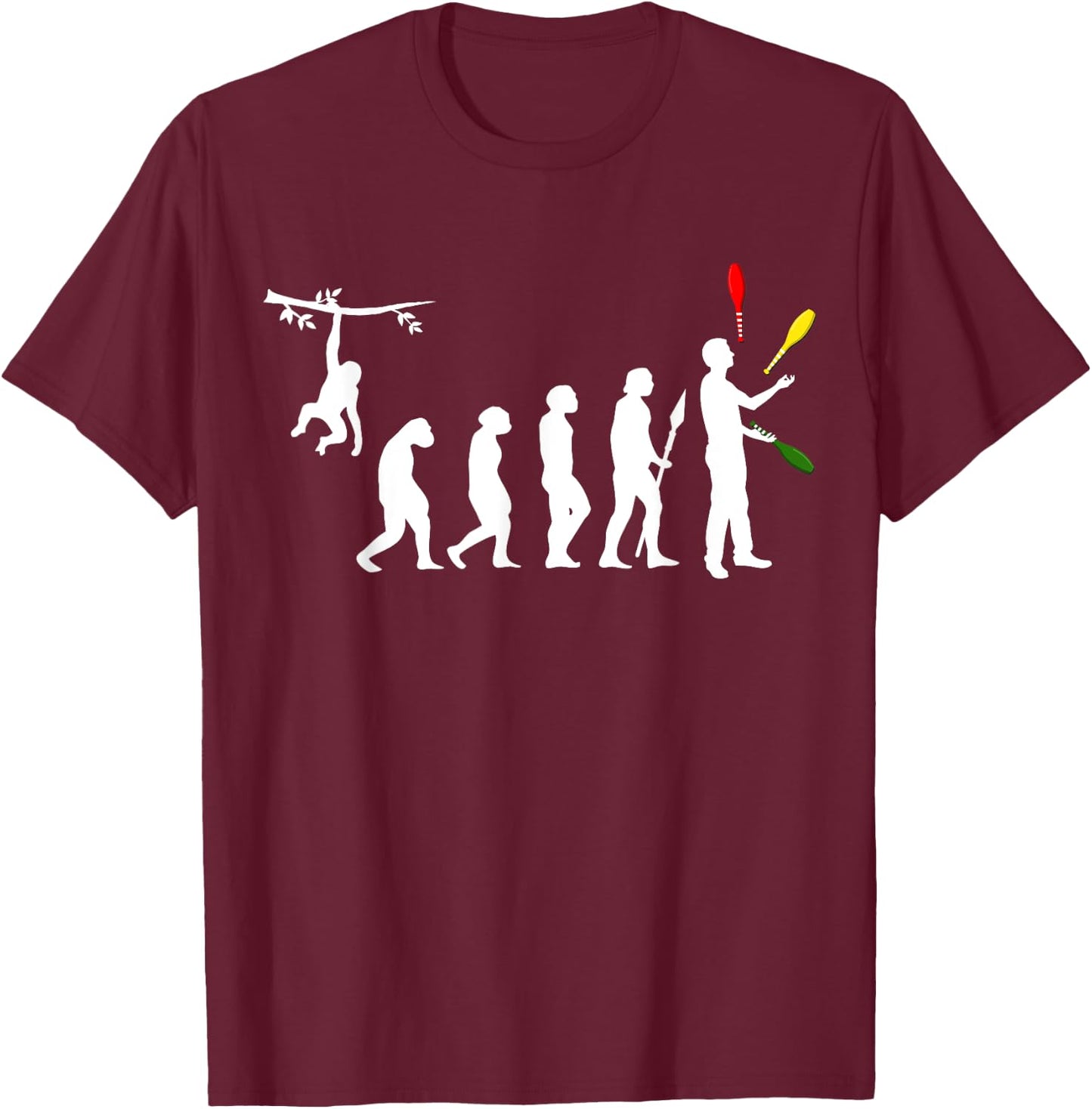 Juggling Evolution Juggling Balls Beginners Gifts Juggling T-Shirt - T-Shirt | Maroon
