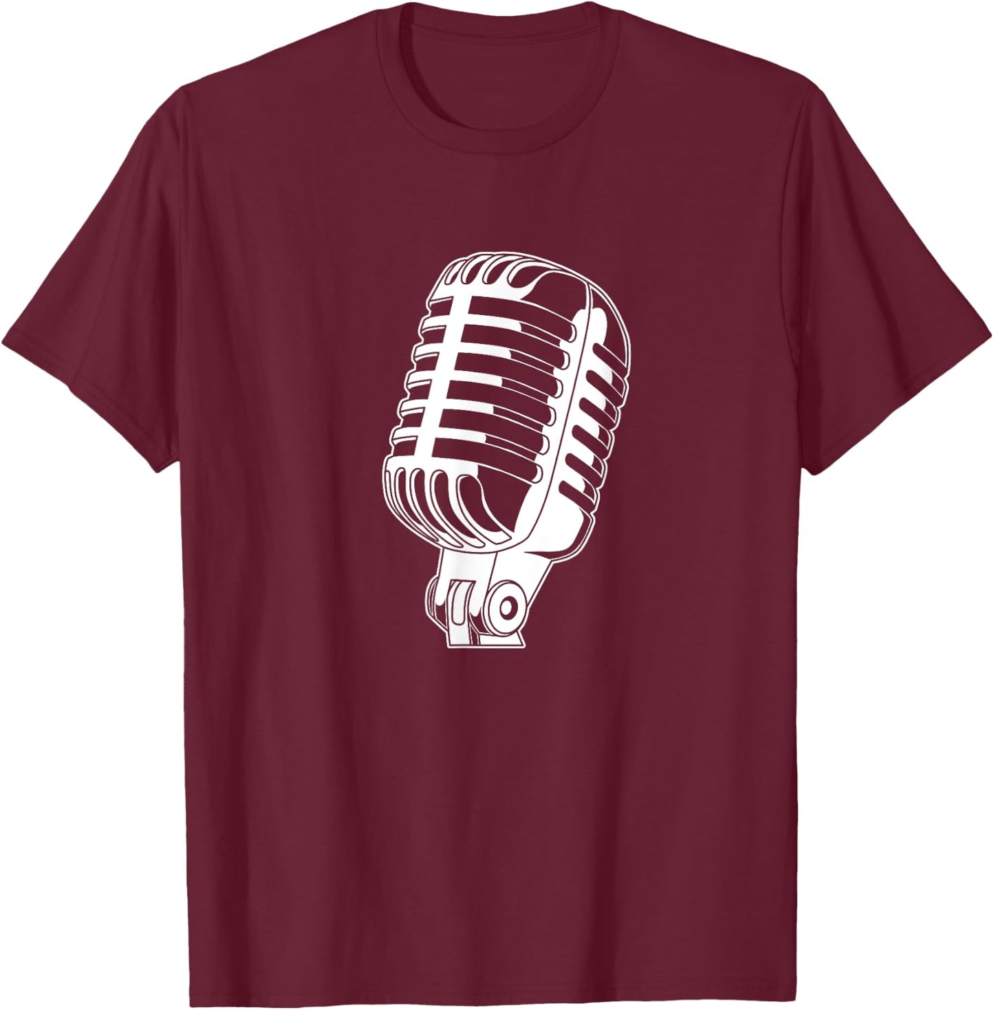 Retro Vintage Music Singer Oldschool Microphone T-Shirt - T-Shirt | Maroon
