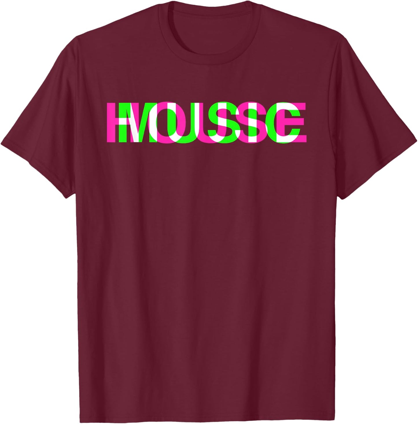House Music Glitch Optical Illusion - EDM Rave DJ T-Shirt - T-Shirt | Maroon