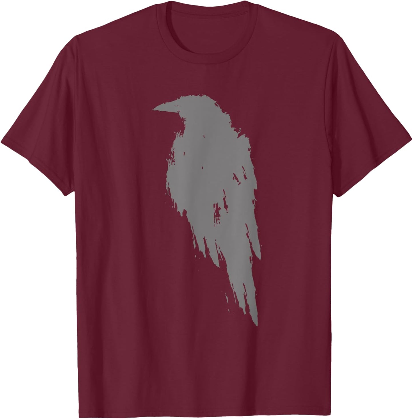 Beautiful Black Crow Raven Bird Watch. Birds Silhouette T-Shirt - T-Shirt | Maroon