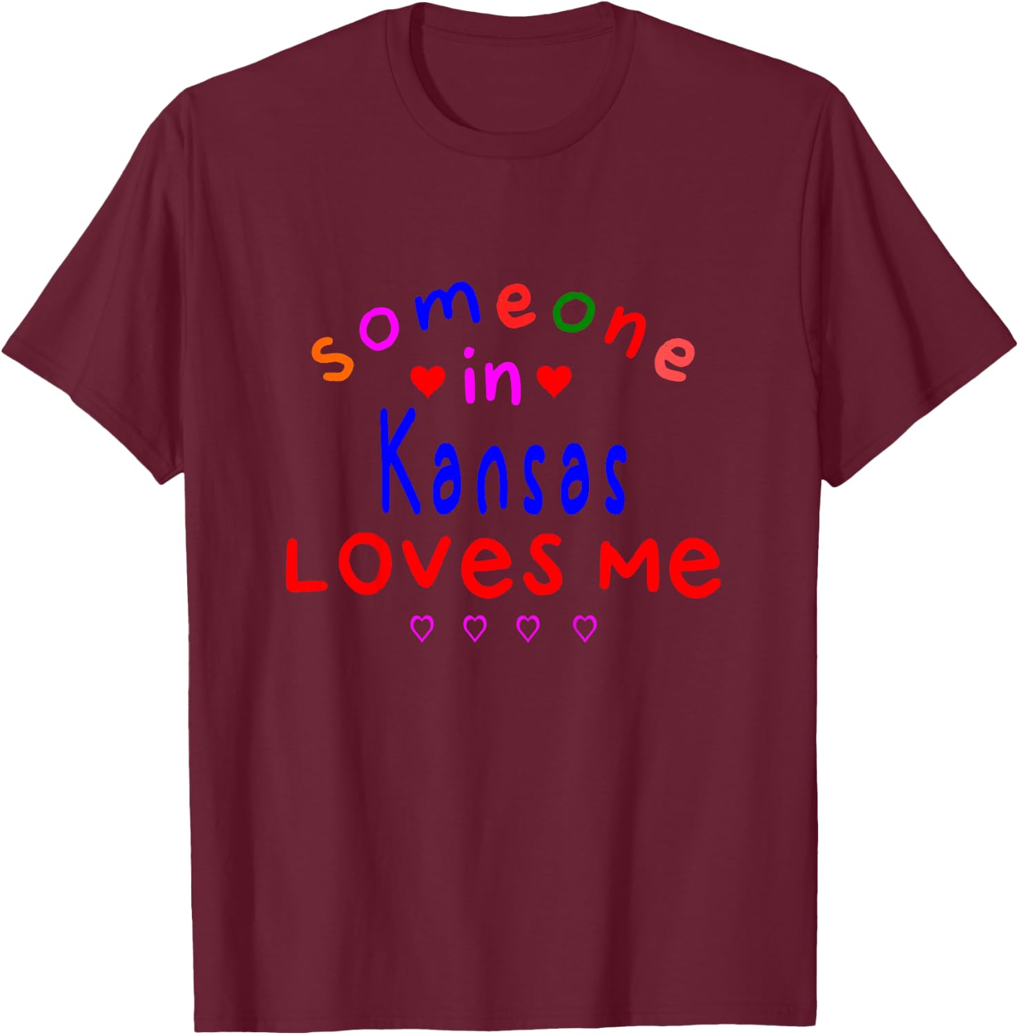 Someone in Kansas Loves Me Kids Boys Girls T-Shirt - T-Shirt | Maroon