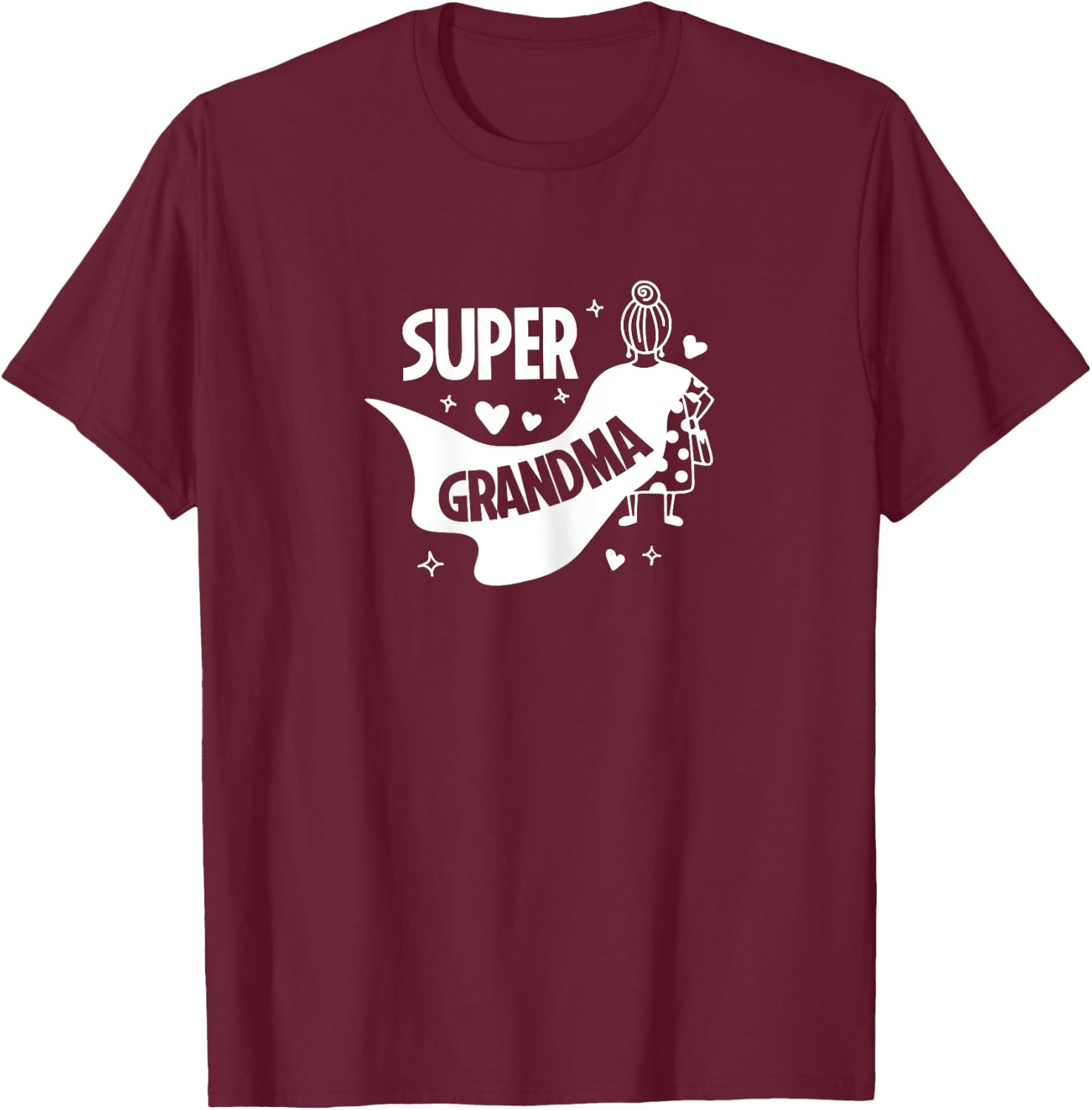 Cute Super Grandma Superhero T-Shirt - T-Shirt | Maroon