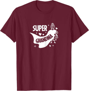 Cute Super Grandma Superhero T-Shirt - T-Shirt | Maroon