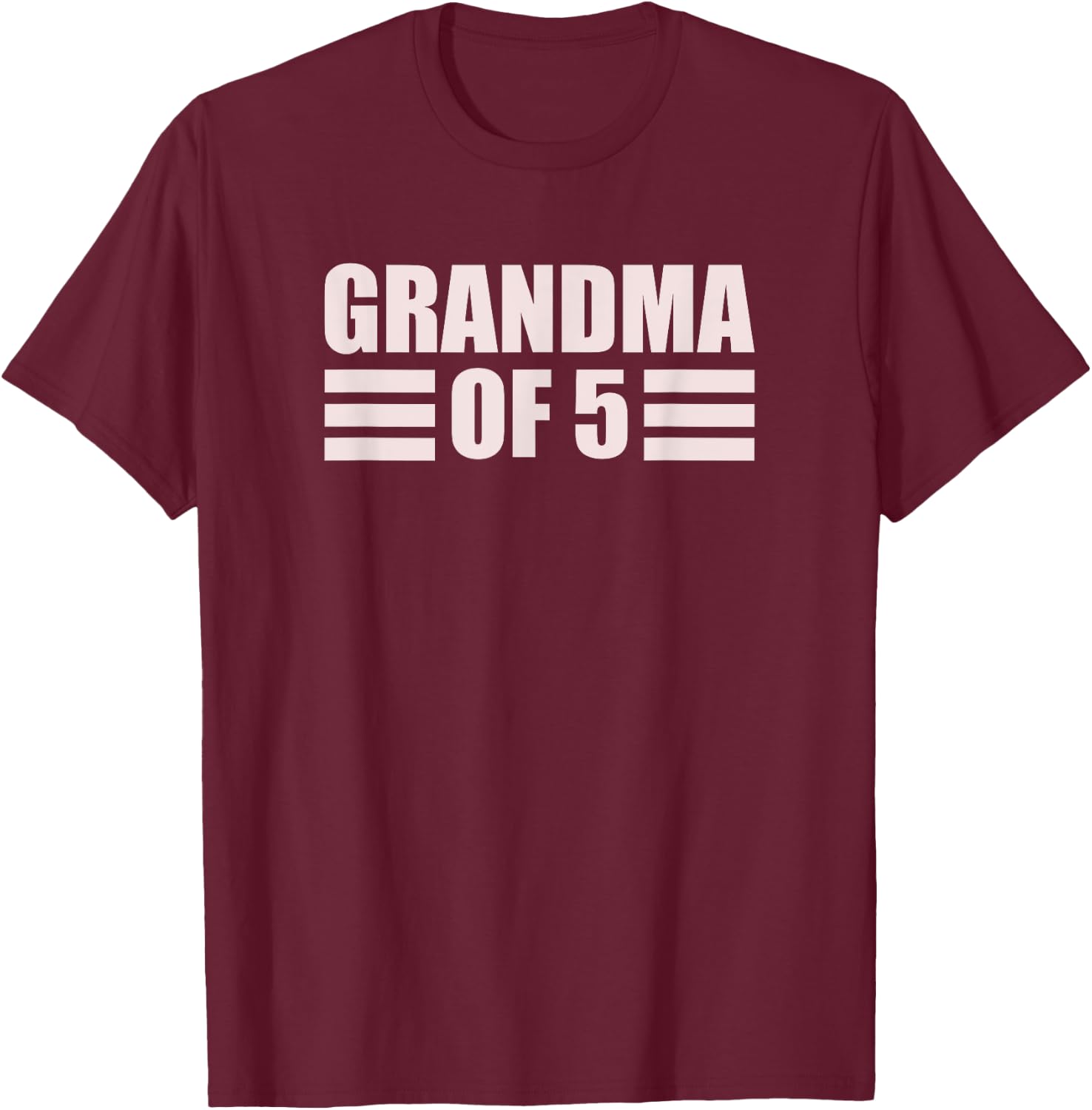 Grandma 5 Grandkids 5th Time Cubed Grandma Of Five T-Shirt - T-Shirt | Maroon
