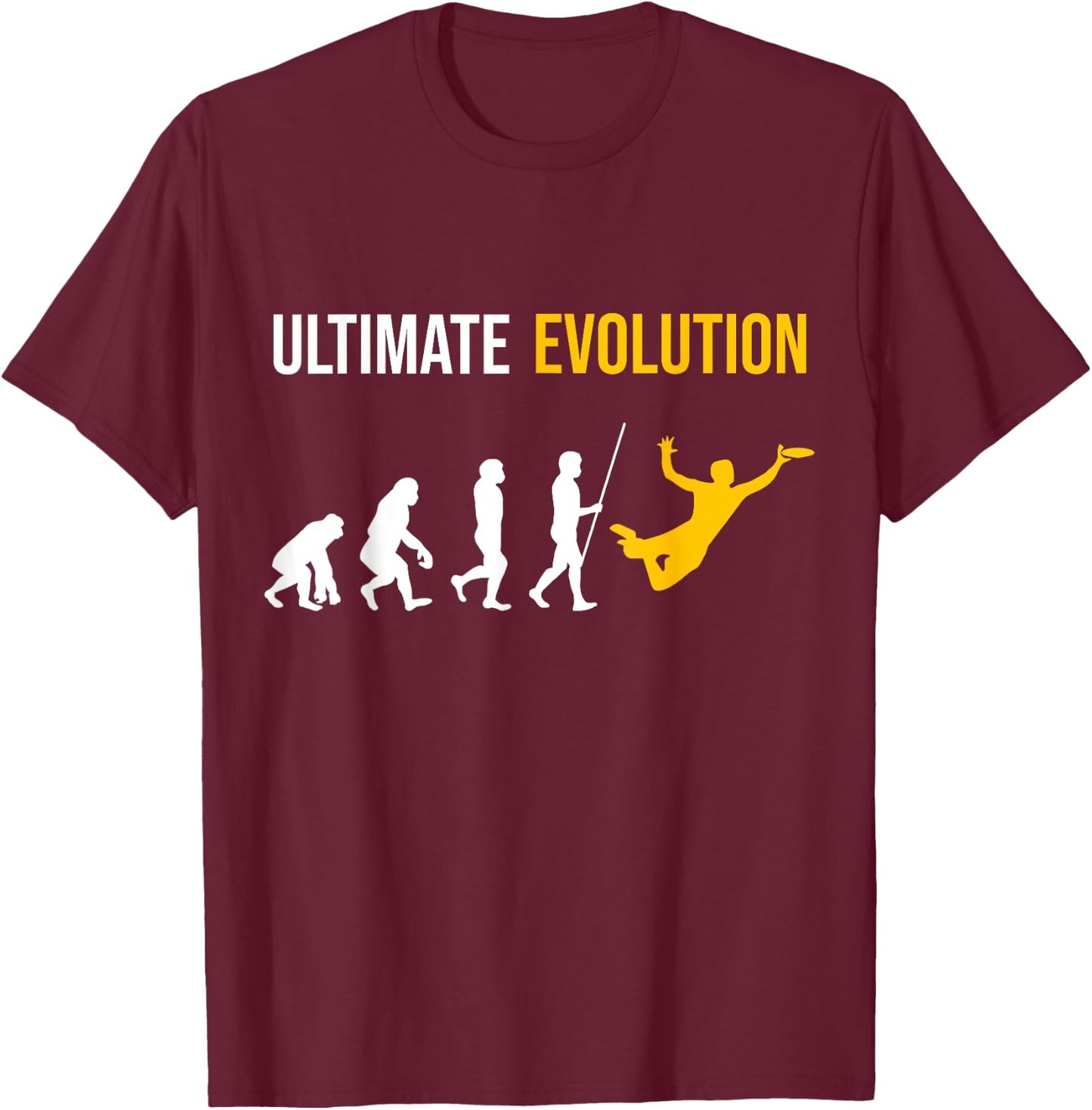 Ultimate Evolution Frisbee T-Shirt - T-Shirt | Maroon